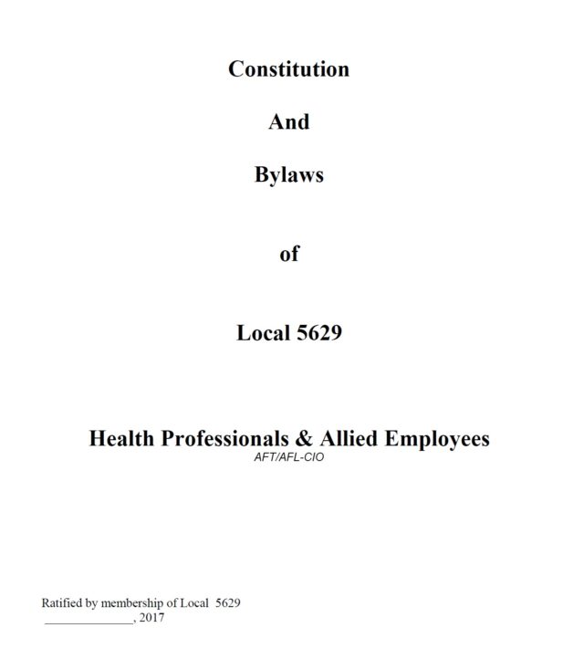Local 5629 Constitution and By-laws