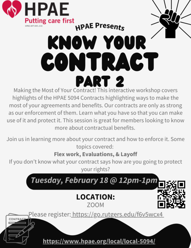 HPAE 5094 Know Your Contract Part 2 Training, February 18